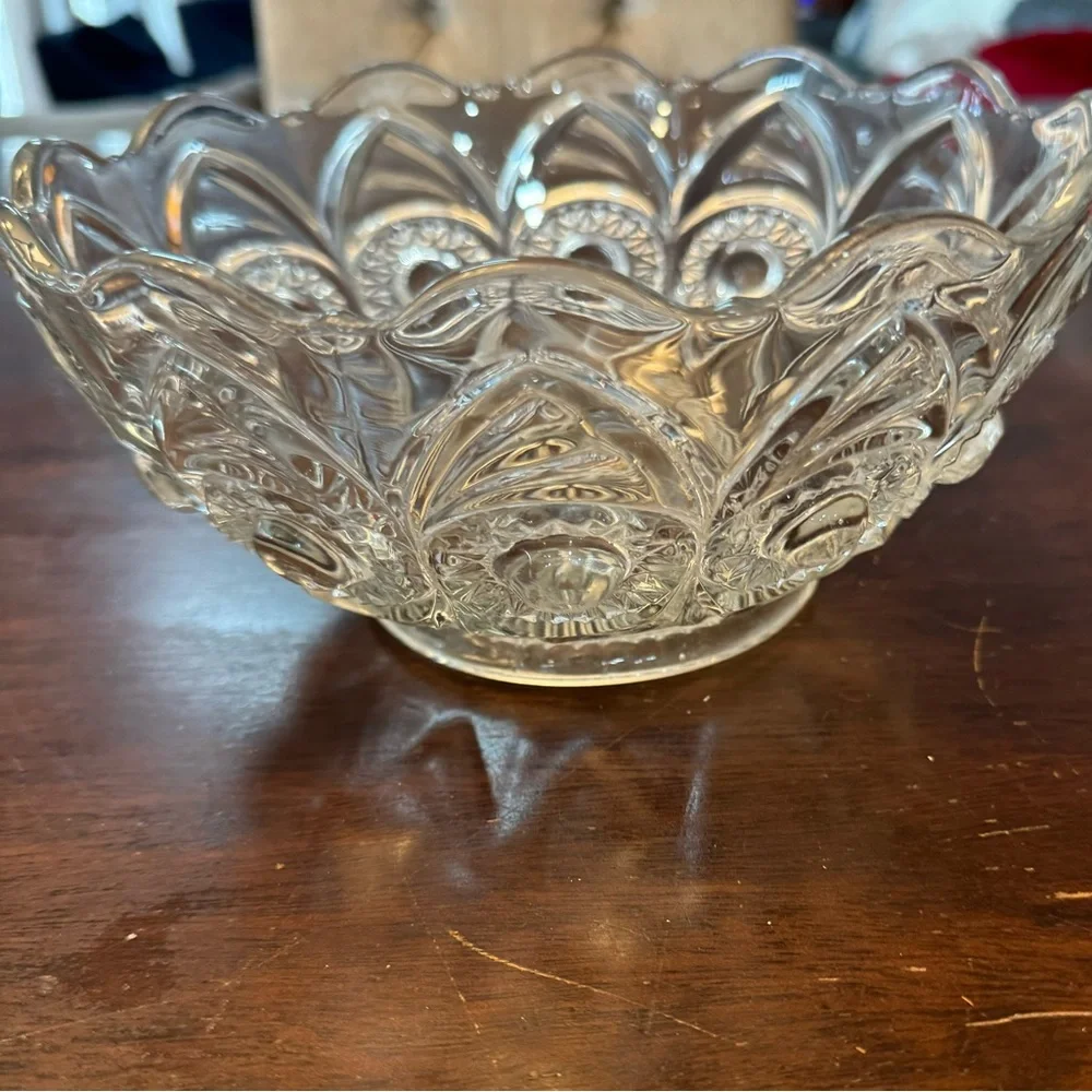 Bullseye Fan Vintage Art Deco Glass Bowl